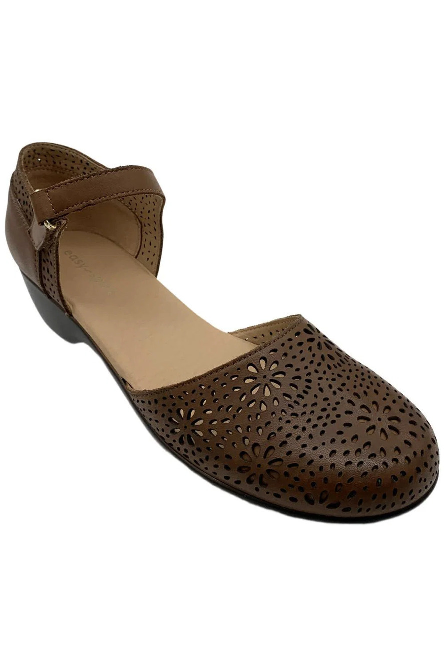 Easy Spirit Women's Denita Leather Mary Jane Flats Tan - Medium